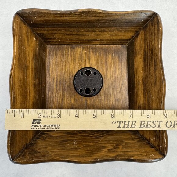 Vintage Wooden Nut Dish 9" Metal Nutcracker Picks MCM Hand-Painted Pinecones - Picture 10 of 15